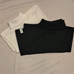 Black and White Turtleneck Tops